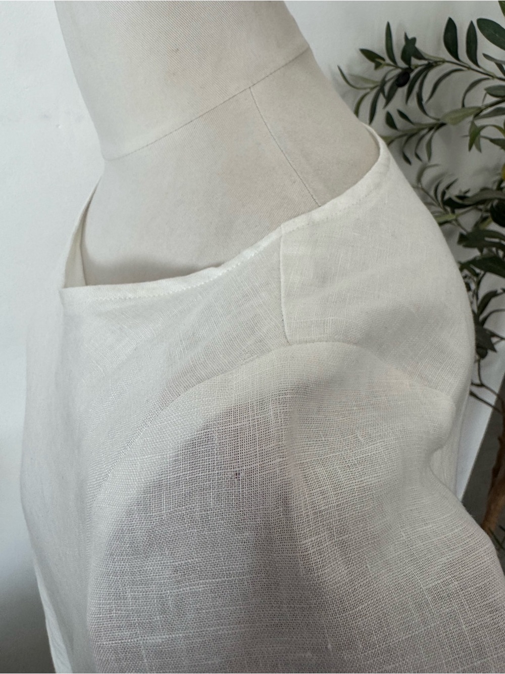 XIMO 100% Linen White Maxi Dress Oversized Lagenlook Long Sleeve XL - Picture 8 of 8
